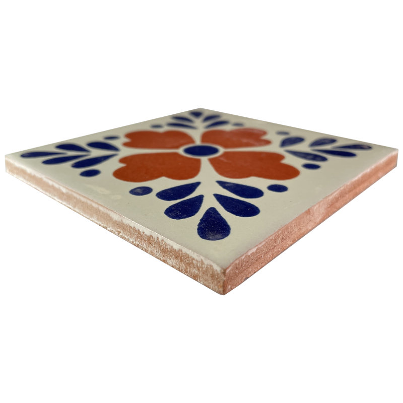 Dosseret en argile mexicain fait à la main 4,2 "x 4,2" 9 pièces TalaMex Terra Tlaquepaque