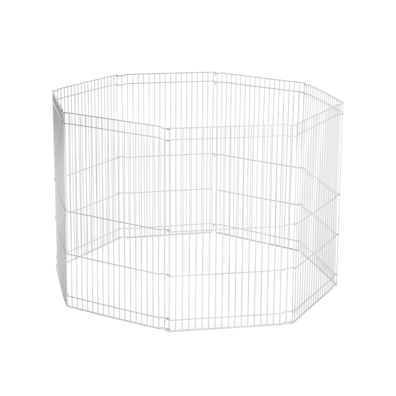 White Metal 8-Panel Small Animal Playpen