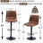 Swivel Upholstered Adjustable Height Counter Bar Stool with Backs for Kitchen Island-1601196328-1601196333