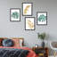 Ensemble de 4 feuilles de palmier à motif floral, impression murale encadrée sur papier, 4 pièces-93012637-93012638