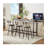 Long Bar Table Set with 3 PU Upholstered Bar Stools - Industrial Style for Kitchen & Living Room-1223867193