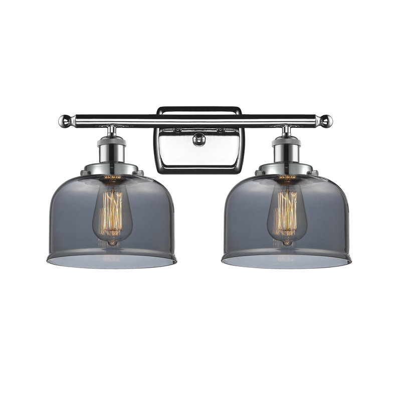 Éclairage pour meuble-lavabo de 8 po à 2 lumières Ballston Urban Bell, Incandescente , Fumé, Chrome poli