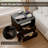 Fluted Nightstand with Charging Station, 18" Modern End Table with Storage Drawers, Bedside Table for Bedroom (Black)-1227037779-1224120942