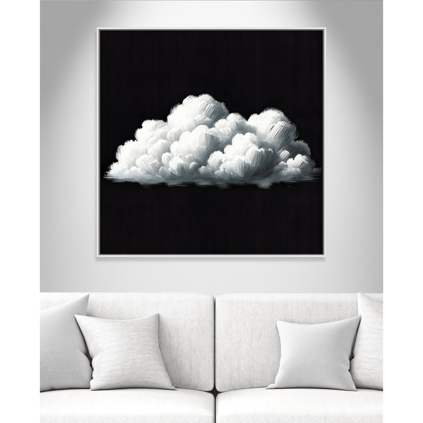 White Clouds Print by , 41.5" H x 41.5" W, White