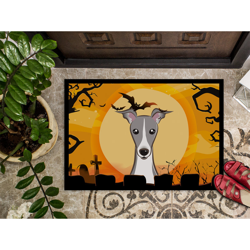 Tapis de porte d’extérieur antidérapant lévrier italien, Rectangle 1 pi 6 po x 2 pi 3 po