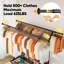  Portant à vêtements double robuste 625 lb avec tablettes et panier en métal Porte-vêtements sur roulettes-689732814