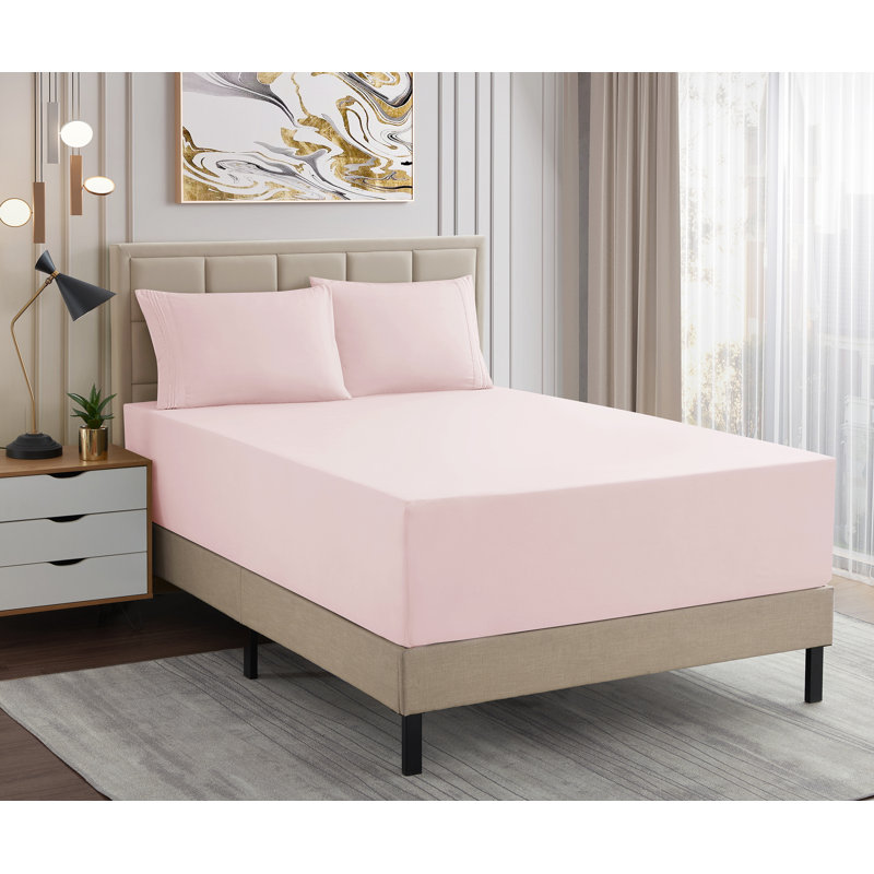 King Pale Pink Ultra Soft Microfiber Deep Pocket Sheet Set
