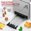 Grille-pain 2 tranches Teendow, 6 types de pain et 6 réglages d'ombre, grille-pain numérique en acier inoxydable avec minuterie et fonction sonore