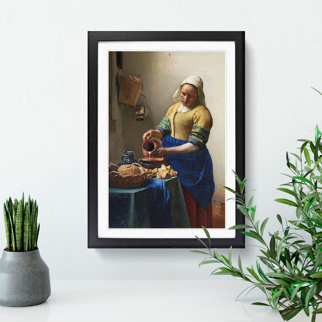 The Milkmaid by Johannes Vermeer - Framed Print