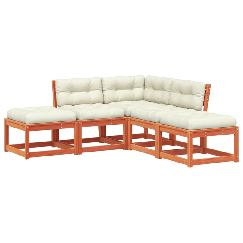 200cm Wide Patio Sofa, Wax Brown, White