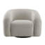 Fauteuil bouclé gris Irma avec pivot