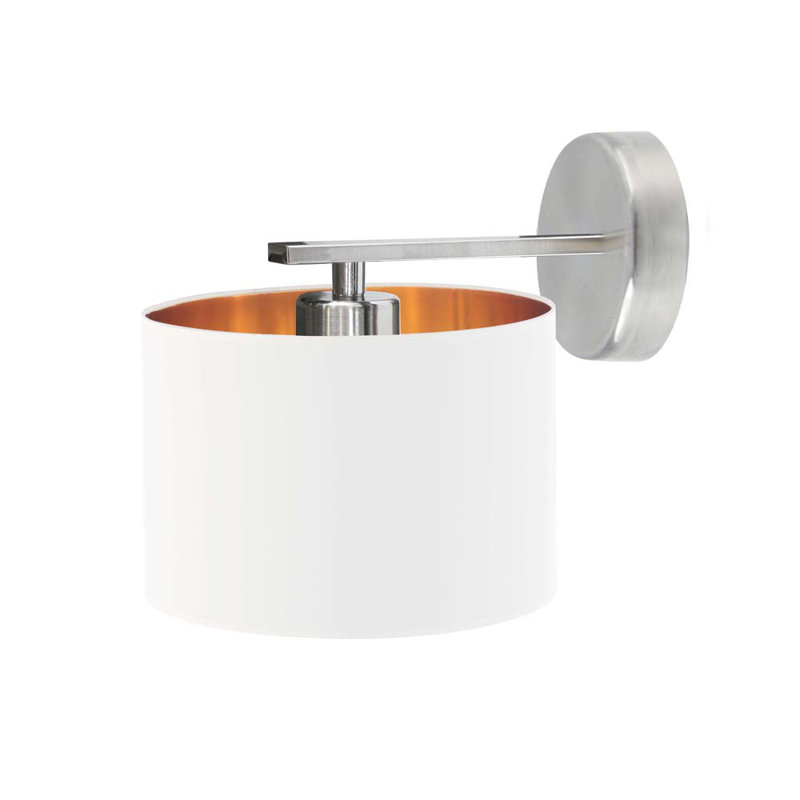 Eloy Armed Sconce, Silver, White