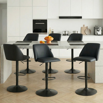 Tabouret de bar et de comptoir pivotant rembourré à hauteur réglable avec repose-pieds