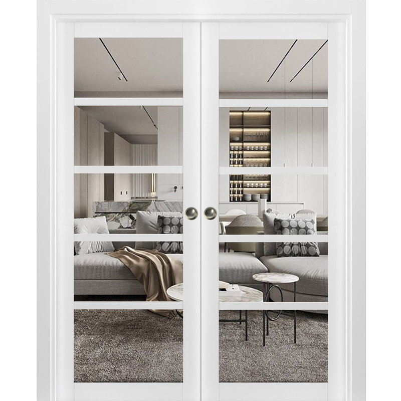Portes de placard coulissantes en bois Quadro, 48 po x 80 po, Blanc