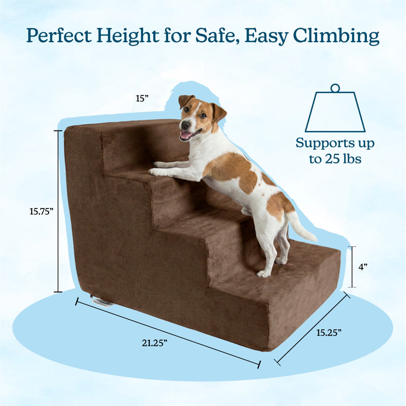 Escalier pour animaux en mousse pour petits chiens, chats, lapins et plus PETMAker (brun), Brun