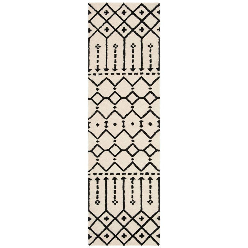 Griffiths Hand Tufted Wool Geometric Rug, Runner 2'3" x 6'