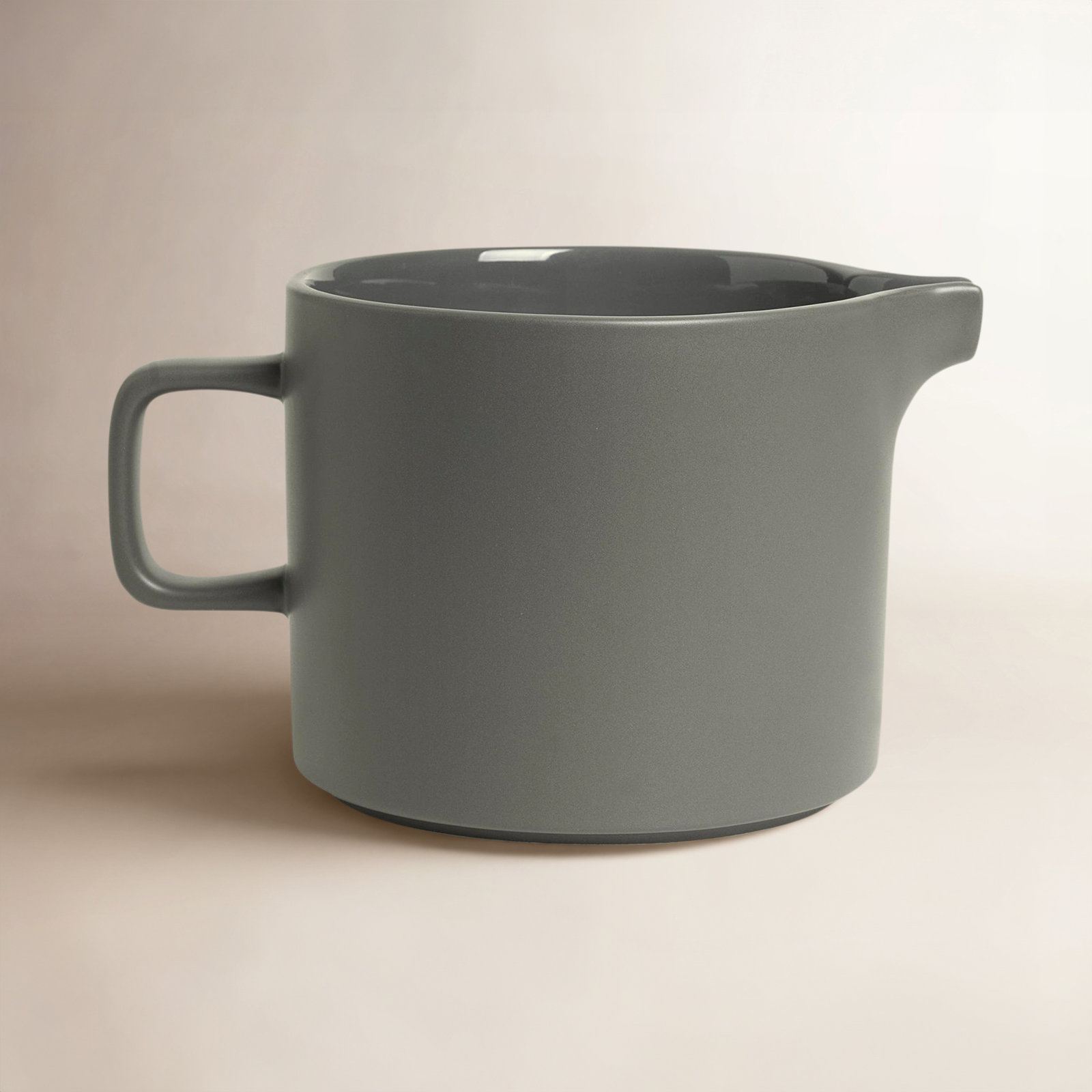 Pilar Large Stoneware Pitcher, Pewter