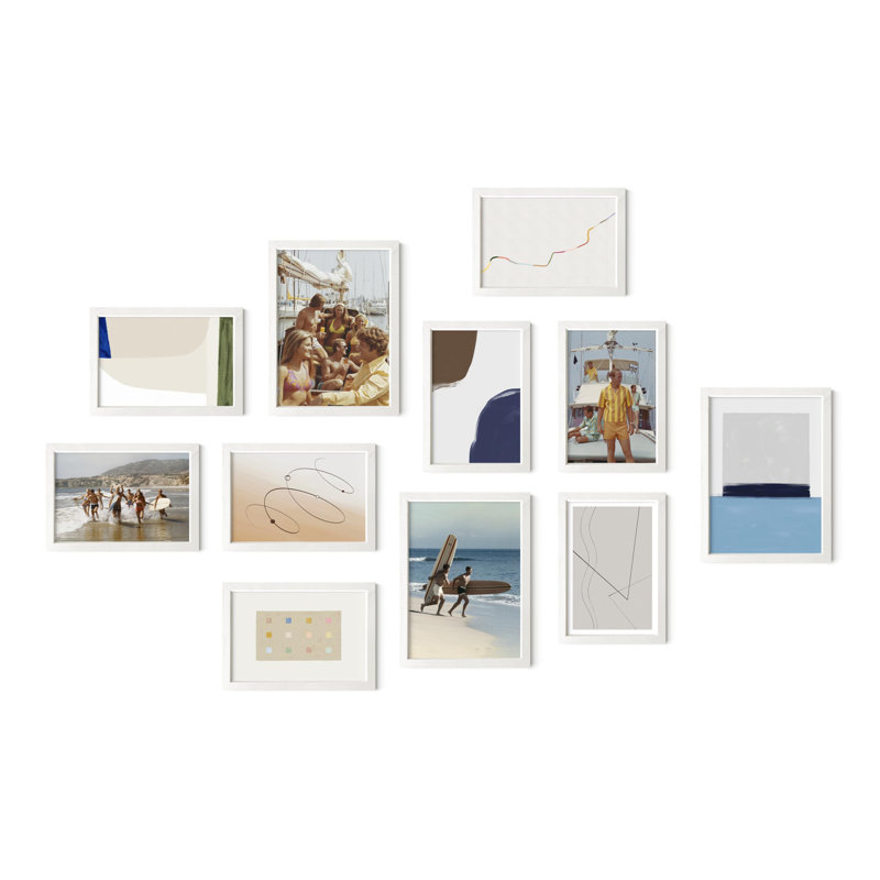Cadres photos pour mur de galerie, Blanc / Blanc