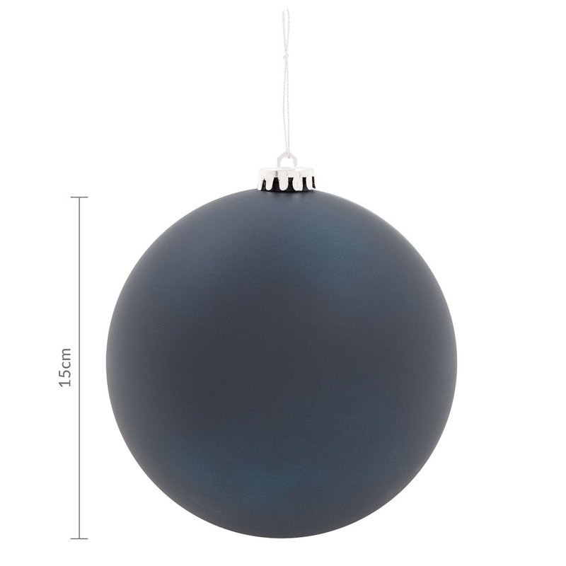 15cm Solid Colour Shatterproof Bauble, Black