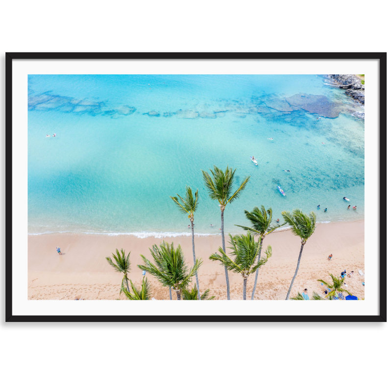 Maui Play Print by Carly Tabak, Black Wood, 25" W x 18" H