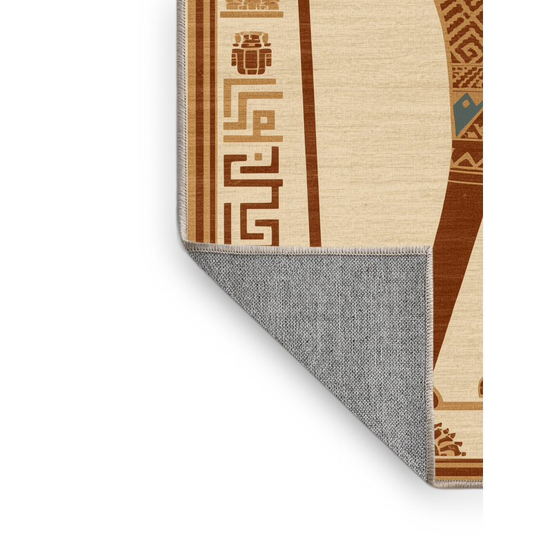 Tapis oriental traditionnel beige lavable à la machine Warleigh, 5 x 8