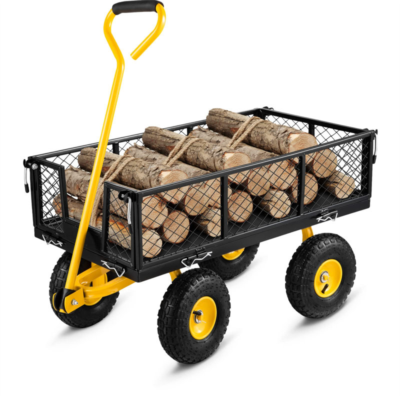 Heavy Duty Wagon Garden Carts, 21.61" H x 20" W x 37.8" D