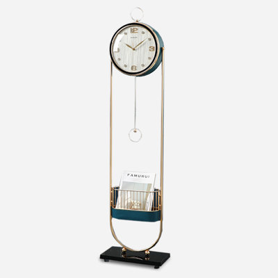 Modern light luxury storage basket floor clock
