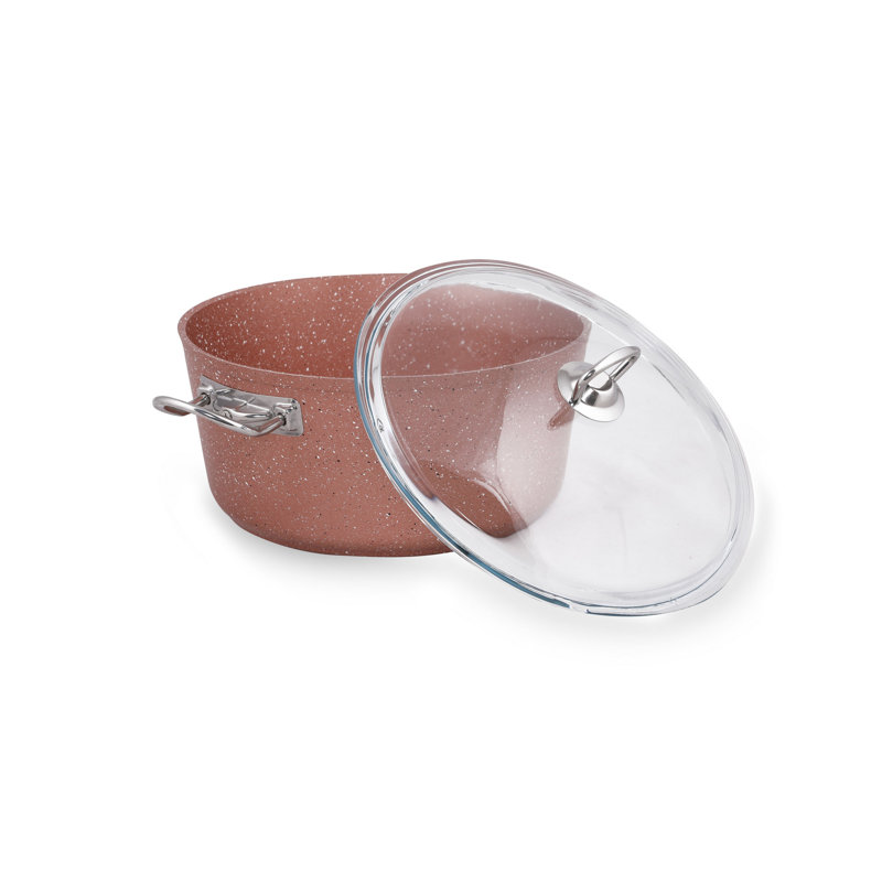 Pot standard avec couvercle East Urban Home Phineas, Or rose, 10.2"