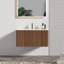 Meuble-lavabo rayé en noyer rayé de 30 po avec lavabo en céramique blanche Etna pour salle de bain moderne, KD-551761462