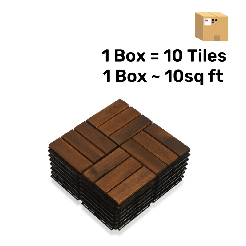 12'' X 12'' Interlocking Deck Tiles, Dark Brown