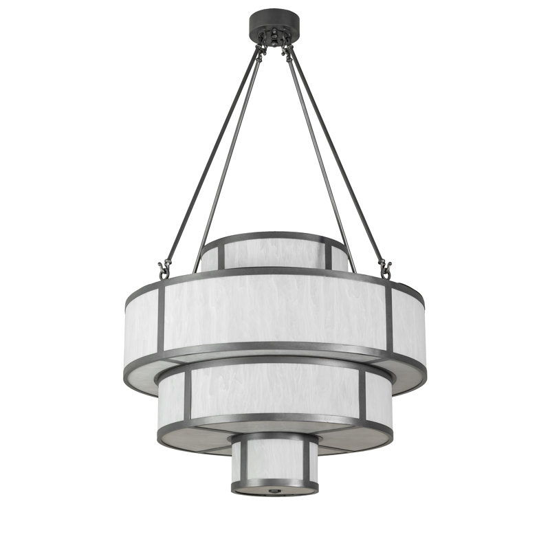 Luminaire suspendu géométrique à niveaux 12 lumières Jayne