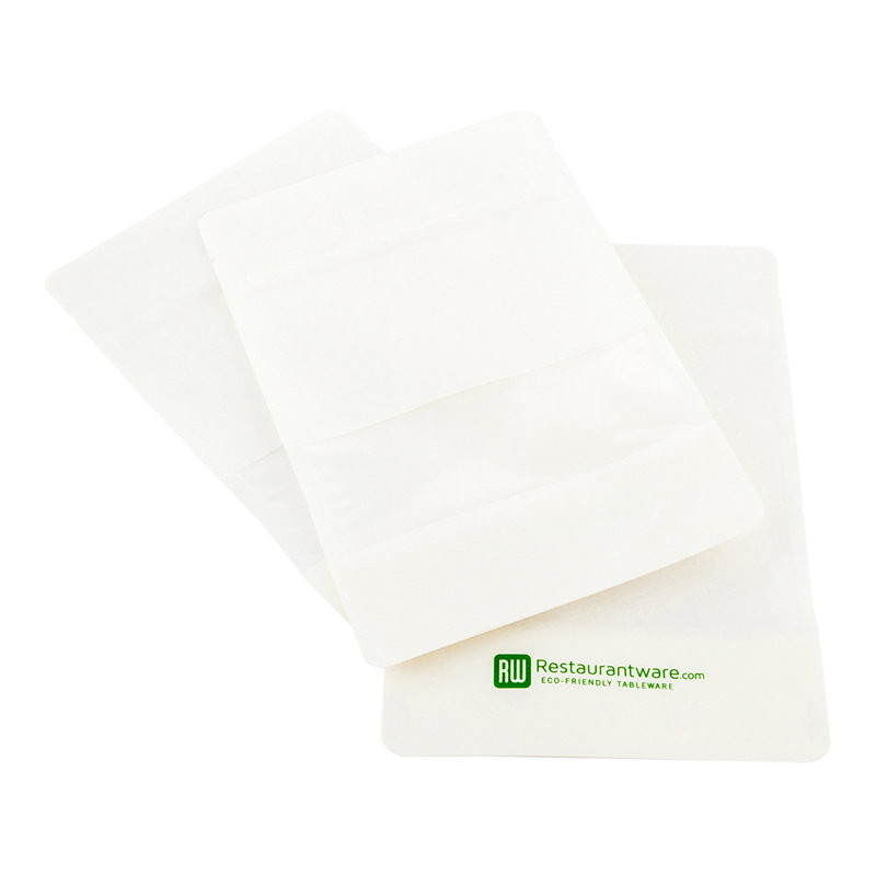 Bag Tek Rectangle White Plastic Small Window Bag - Heat Sealable - 7" X 4 3/4" X 1 1/2" - 100 Count Box, White