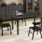 5 - Piece Black Dining Set, Modern Design Rectangular Kitchen Table And Solid Wood Dining Chairs