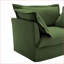 Canapé modulaire, siège moderne à 2 places avec repose-pieds convertible | Chenille vert sauge, housse amovible