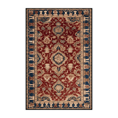 Machine Washable French Black Area Rug