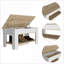 Banc de rangement extensible FlowLuxe Austin, chêne clair et blanc cassé, tablette de rangement inférieure pour vestibule
