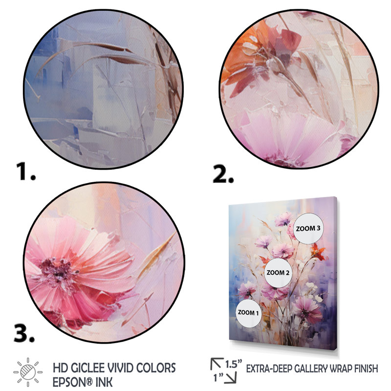 Yodani " Purple Coral Herbs Romantic Impression II ", Black Picture Framed, 20" H x 12" W x 1" D