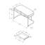Bureau d'ordinateur moderne avec tiroirs de rangement pour le bureau personnel et les espaces de travail pour ordinateur portable.