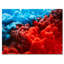 Encre orange et bleue liquide, reproduction sur toile flottante-241497909-241497912