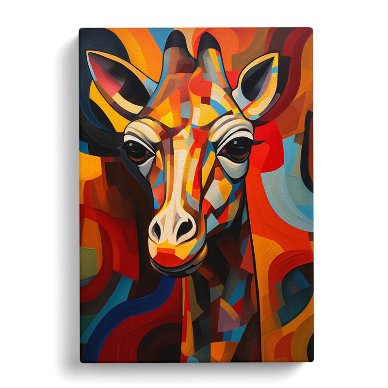 Giraffe Cubism Art No.2 - Wrapped Canvas, 60cm H x 40cm W x 3cm D