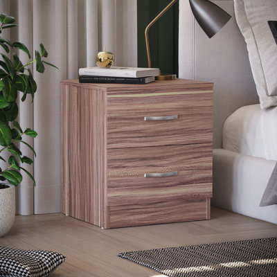 Maybery 2 Drawer Bedside Table, Bedroom Storage Cabinet
