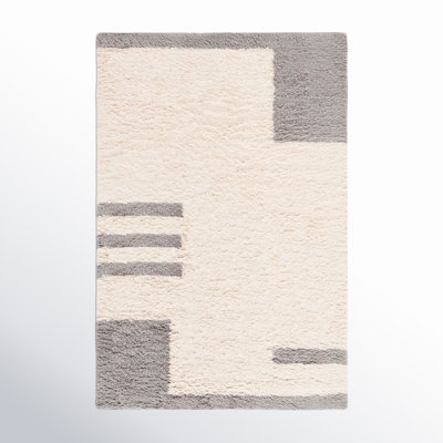 Beamer Gray Ivory Hand-Woven Flatweave Rug
