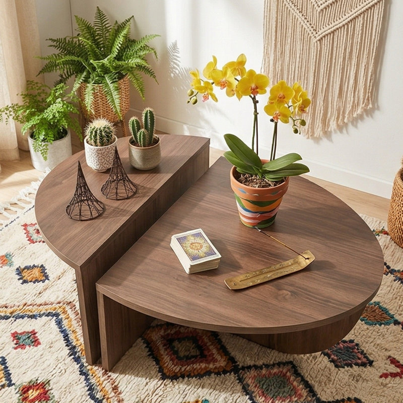 Ensemble de 2 tables gigognes Madiera, Noir moyen