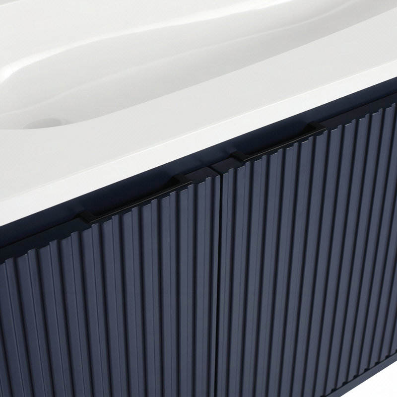 Meuble-lavabo à portes à fermeture en douceur sans lavabo, 48 po pour petite salle de bain, Bvb05848nbl