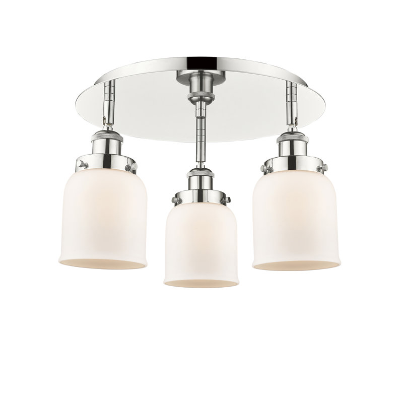 Plafonnier Bell, Blanc mat, Nickel poli