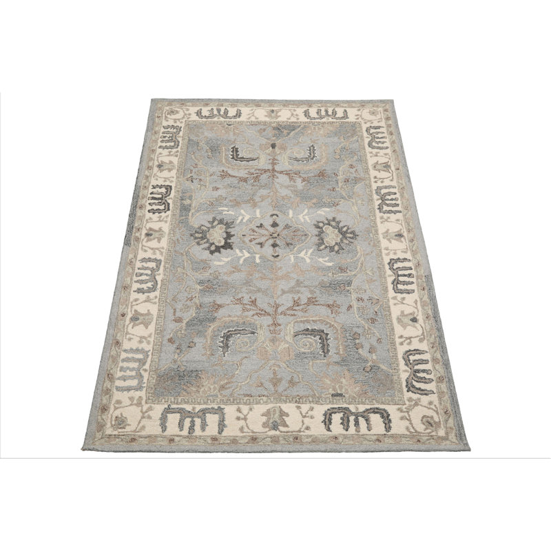 Tapis en laine crocheté à la main 5 pi x 8 pi