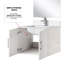 Meuble-lavabo simple.   Ensemble de comptoir en quartz, miroir et robinet-1943159821