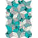 Tapis turquoise unique à motif torsadé Meier