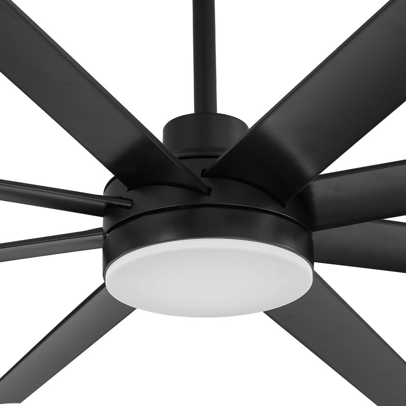  72" Black Ceiling Fan with Remote Control for Bedrooms & Living Spaces, 108 RPM, 71.65" Wide