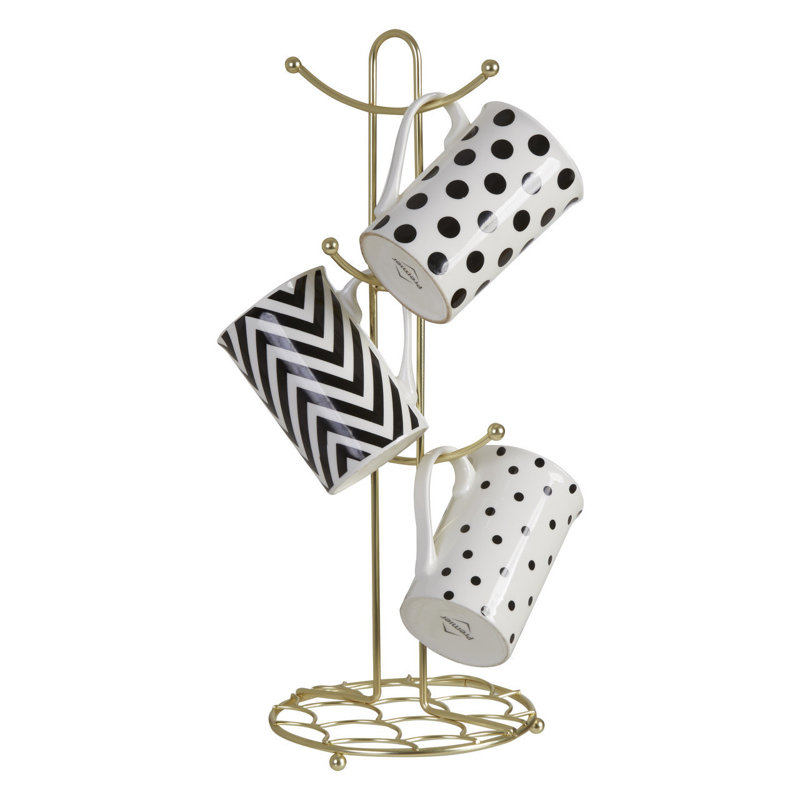 Vertex Deco Matte Gold Mug Tree, Gold